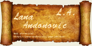 Lana Andonović vizit kartica